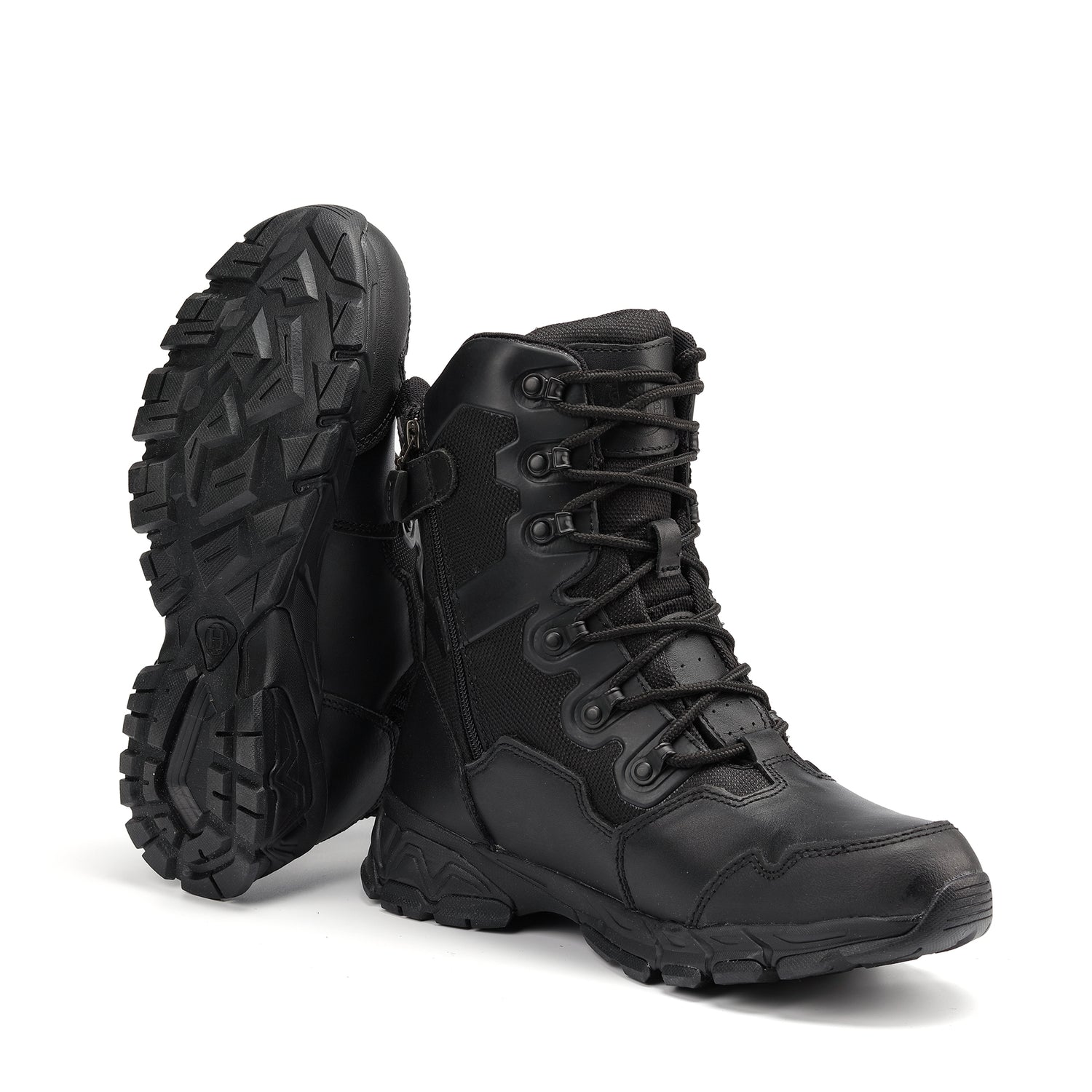 AM1003 8" Men's Military Tactical Work Boots, Hiking Motorcycle Combat Boots with YKK Side Zipper
