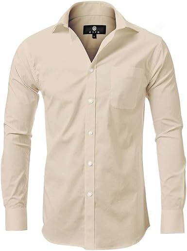 Dress Shirt for Men - Long Sleeve Solid Slim Regular Fit Business Shir HANDPOINT Dress Shirt for Men - Long Sleeve Solid Slim Regular Fit Business Shir HANDPOINT