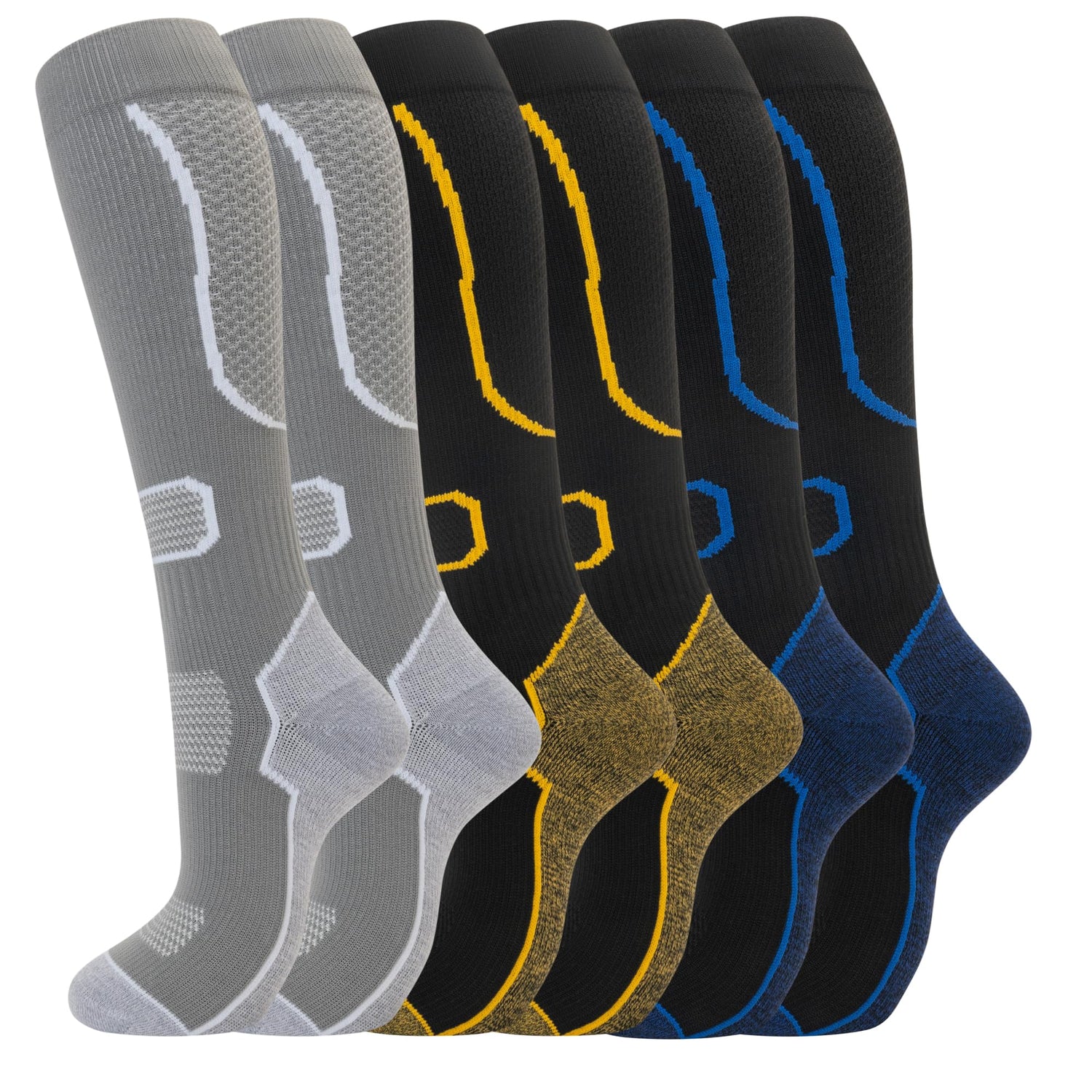 0C- 6 Pairs Compression Socks for Women & Men Knee High Cute Circulation Socks