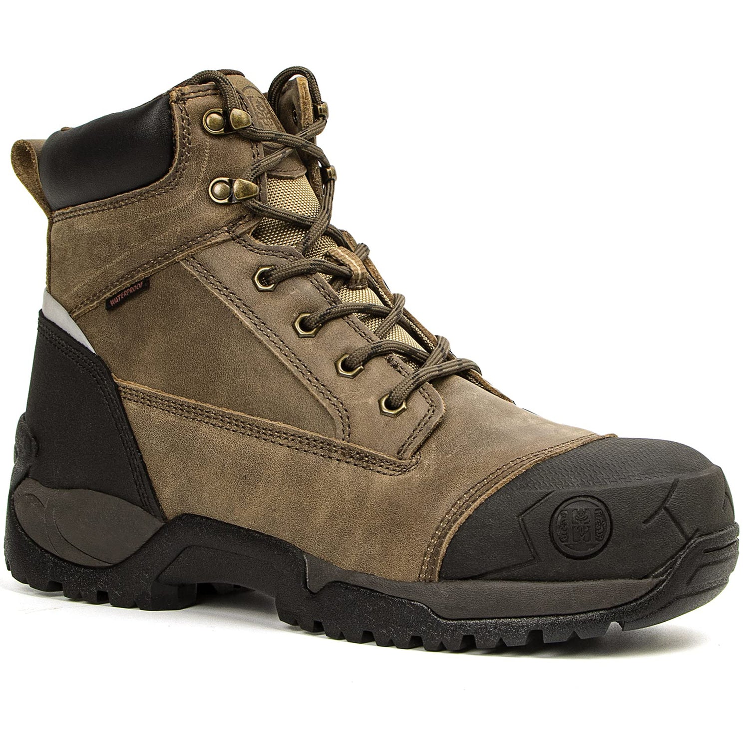 MK1127 Working Shoes for Men 6" Composite Toe Waterproof Non-Slip Puncture-Proof Safety Anti-Static Work Boots