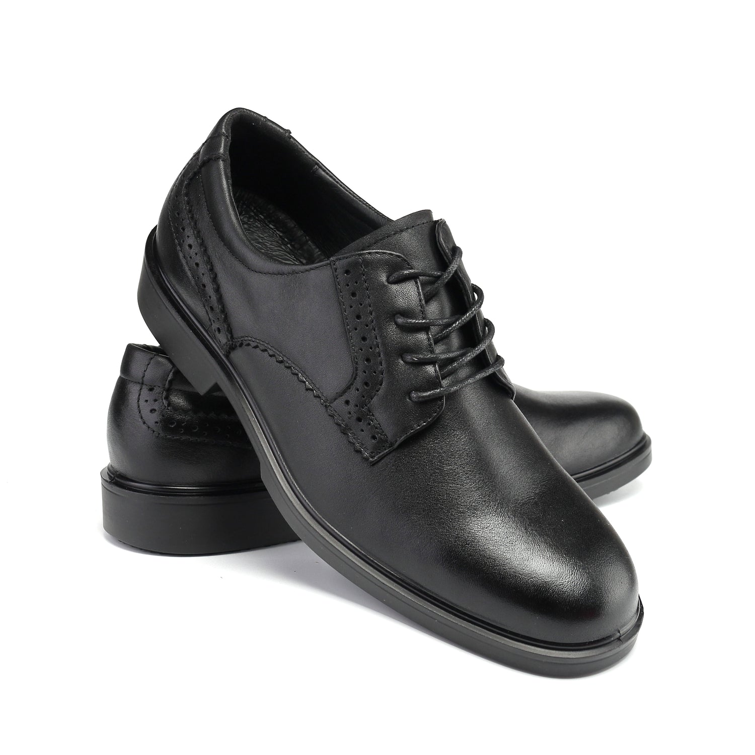 RV2102 Classic Black 4" Men's Dress Shoes Oxford Work Shoes - Full Grain Leather with Kevlar Puncture Resistance