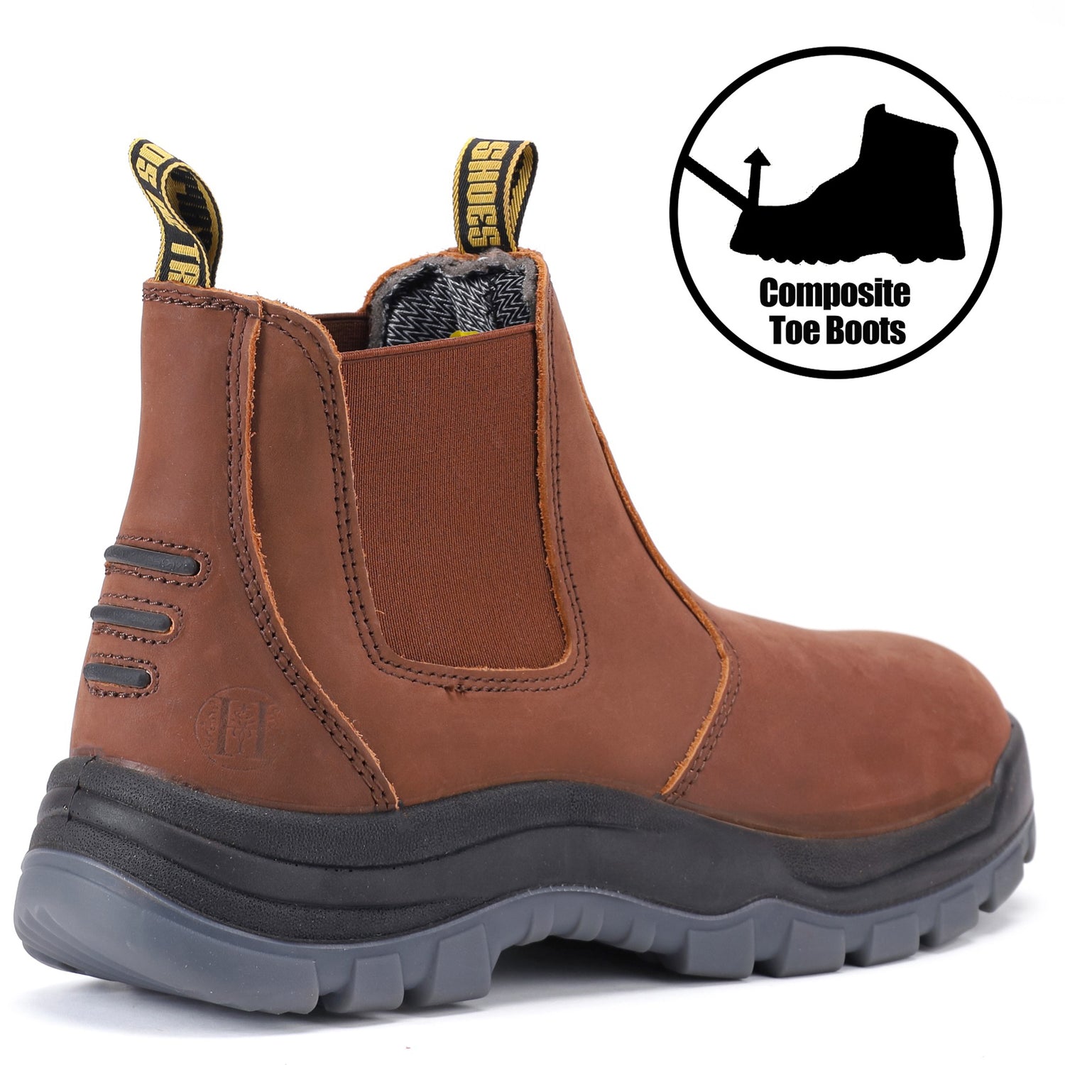 CRZ 822 Composite Toe 6" Slip On Waterproof Slip Resistant Anti-Static Mens Work Boots