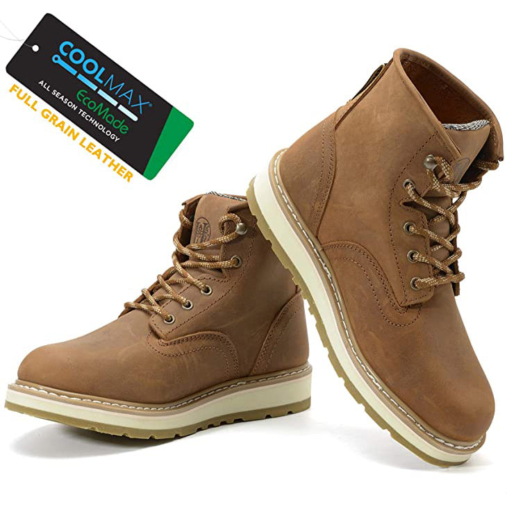 CK305 - 6'' Non-slip Water Resistant Safety Boots Soft Toe -Retro/Pu Sole