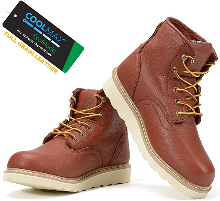 CK307 - 6'' Non-slip Water Resistant Safety Boots Soft Toe - Claret/Eva Sole