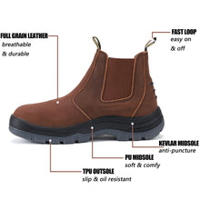 Load image into Gallery viewer, CRZ 802 /CRZ 822 Soft/Steel Toe 6&quot; Slip On Composite Toe Waterproof Slip Resistant Anti-Static Mens Work Boots
