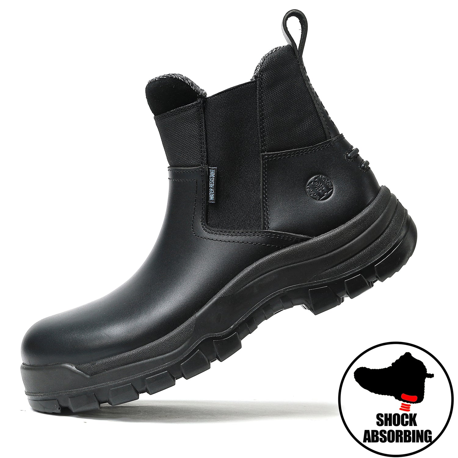 80M02 Slip On Soft Toe Waterproof Slip Resistant Mens Work Boots