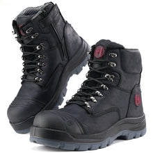 画像をギャラリービューアに読み込む, 81N07 Work Boots for Men, Composite Toe, YKK Zipper, 6&quot; Non-Slip Safety Leather Shoes, Static Dissipative, Breathable
