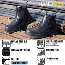 Charger l&#39;image dans la galerie, 80N05 Soft Toe 6&quot; Waterproof Mens Work Boots, Non-Slip Puncture-Proof Safety Anti-Static Working Shoes
