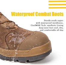 Cargar imagen en el visor de la galería, AB001 Men&#39;s 8&quot; Steel Toe Tactical Boots, Outdoor Lightweight Coyote Military Boots for Hiking Work Combat
