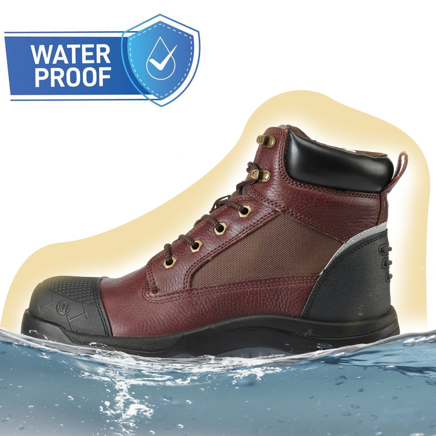80N03 Men's 6" Soft Toe Work Boots, Water Resistant, Slip Resistant, Anti-Static
