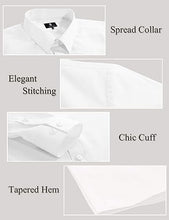 Cargar imagen en el visor de la galería, Dress Shirt for Men - Long Sleeve Solid Slim Regular Fit Business Shirt-Black
