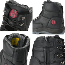 画像をギャラリービューアに読み込む, 81N07 Work Boots for Men, Composite Toe, YKK Zipper, 6&quot; Non-Slip Safety Leather Shoes, Static Dissipative, Breathable

