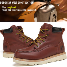 Carica l&#39;immagine nel visualizzatore di Gallery, HVB 303 Men&#39;s 6&quot; Soft Toe Non-Slip Water Resistant for Construction with Durable Rubber EVA Outsole Work Boots
