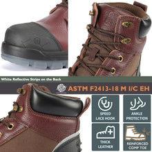 Cargar imagen en el visor de la galería, 80N03 / 81N03 Soft Toe / Composite Toe 6&quot; Waterproof Mens Work Boots, Non-Slip Puncture-Proof Safety Anti-Static Working Shoes
