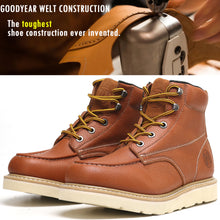 Cargar imagen en el visor de la galería, HVB 302 Men&#39;s 6&quot; Soft Toe Non-Slip Water Resistant for Construction with Durable Rubber EVA Outsole Work Boots
