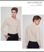 Lade das Bild in den Galerie-Viewer, Dress Shirt for Men - Long Sleeve Solid Slim Regular Fit Business Shirt-Beige
