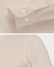 Cargar imagen en el visor de la galería, Dress Shirt for Men - Long Sleeve Solid Slim Regular Fit Business Shirt-Beige
