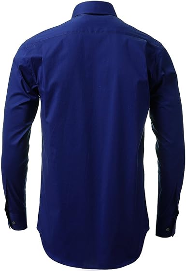 Dress Shirt for Men - Long Sleeve Solid Slim Regular Fit Business Shirt-Blue