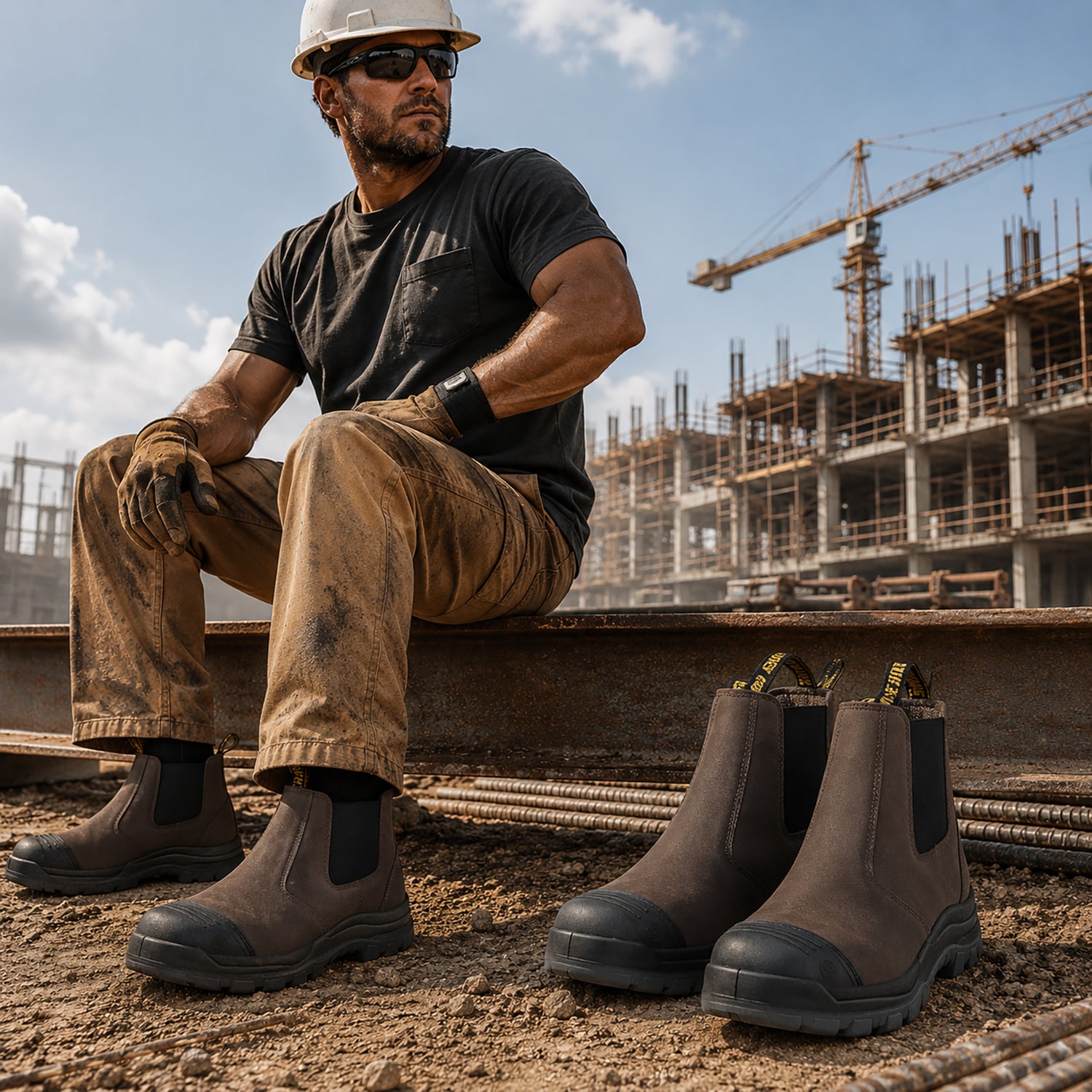 COF 822 Men’s 6" Nubuck Leather Waterproof Work Boots: Composite Toe, KEVLAR Midsole, TPU Outsole