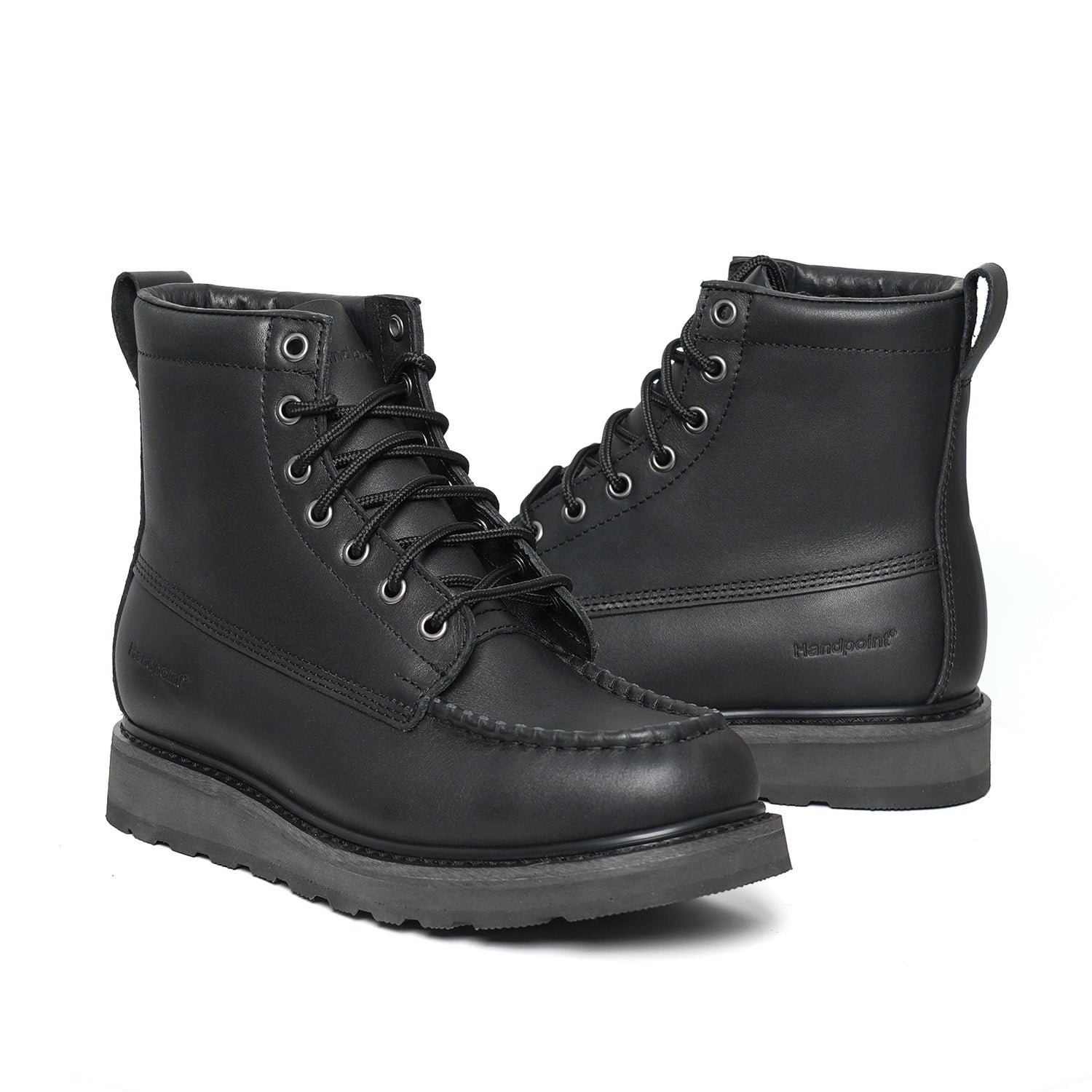 HSB84994D Men’s 6” Soft Toe Work Boots, Black Full Grain Leather Safety Boots