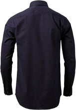 Lade das Bild in den Galerie-Viewer, Dress Shirt for Men - Long Sleeve Solid Slim Regular Fit Business Shirt-Navy
