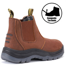 Load image into Gallery viewer, CRZ 802 /CRZ 822 Soft/Steel Toe 6&quot; Slip On Composite Toe Waterproof Slip Resistant Anti-Static Mens Work Boots
