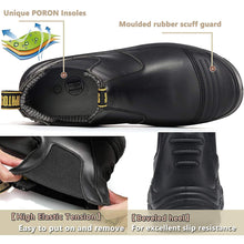 画像をギャラリービューアに読み込む, LV 802 Men&#39;s Slip-on Work Boots Soft Toe Waterproof Black
