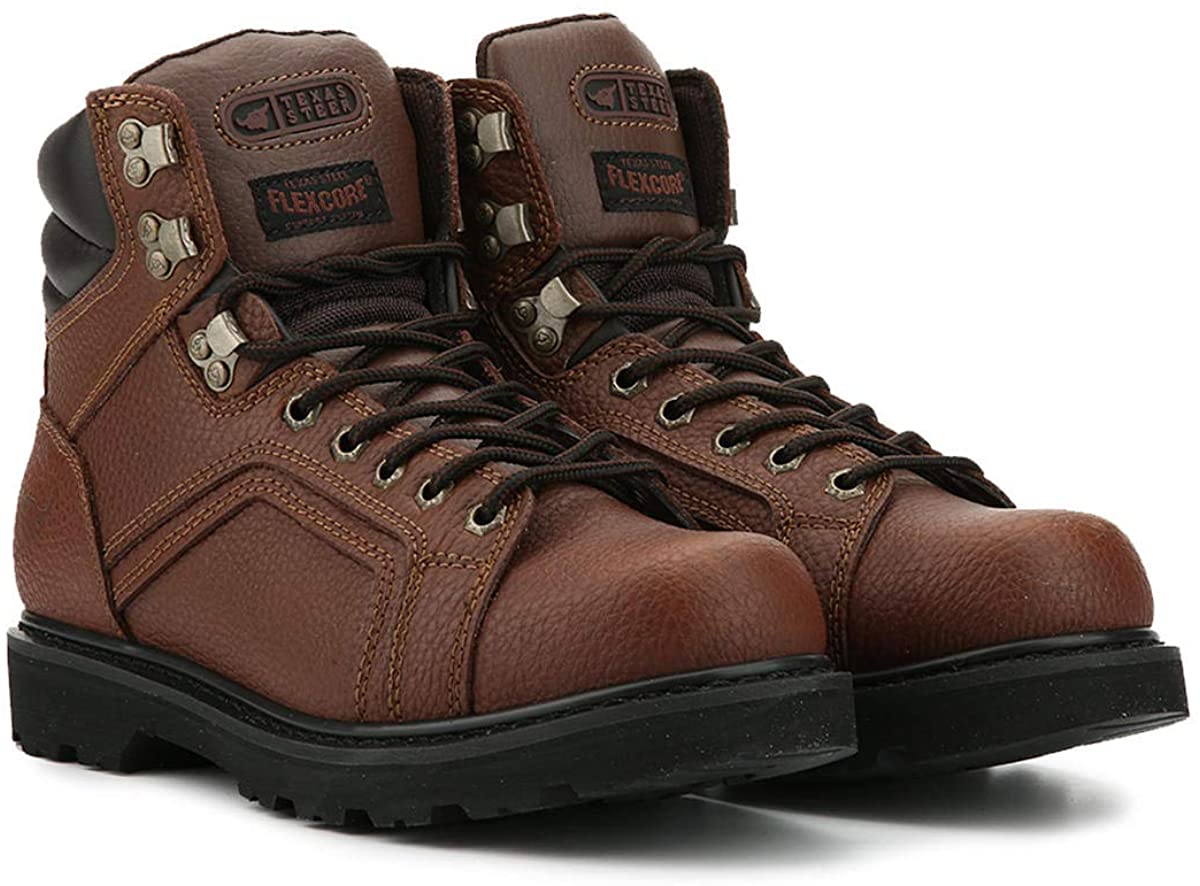20130 Men's 6" Rubber Sole Soft Toe Nubuck Leather Work Boots