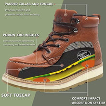 Carica l&#39;immagine nel visualizzatore di Gallery, CK302 Men&#39;s Boots Soft Toe Construction Work Shoes Brown
