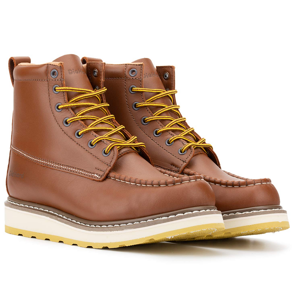 DIEHARD 84992 Men's 6'' Leather Slip Resistant Durability Breathable Steel Toe Work Boots