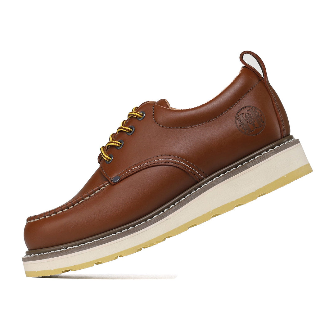 HANDPOINT 82994 Men's Soft Toe Leather Oxford Work Shoe - Brown