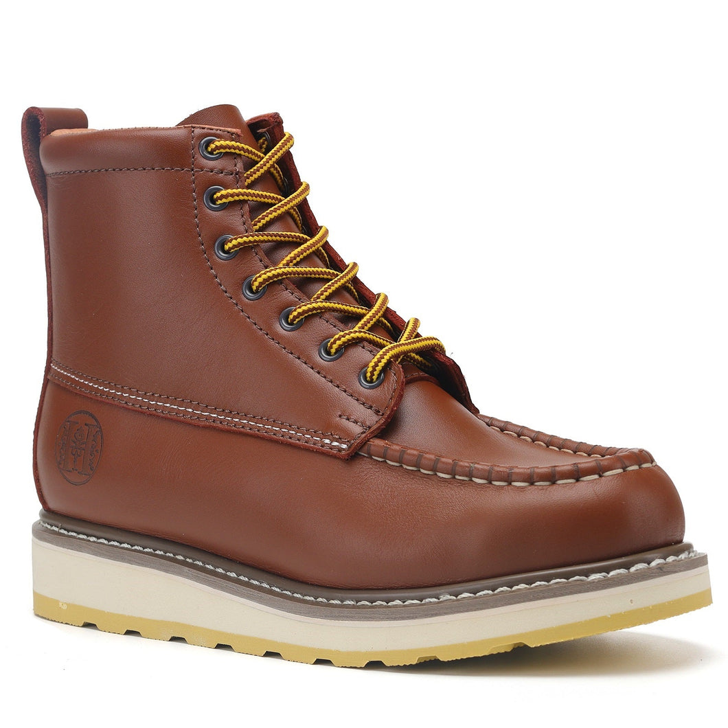 HANDPOINT 84992 Men's 6’’ Leather Slip Resistant Durability Steel Toe Work Boots