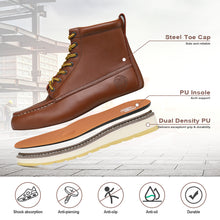 Charger l&#39;image dans la galerie, HANDPOINT 84994 Men&#39;s 6’’ Leather Slip Resistant Durability Soft Toe Work Boots
