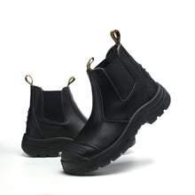 Lade das Bild in den Galerie-Viewer, LV 822 Men&#39;s Slip-on Work Boots Steel Toe Waterproof Black

