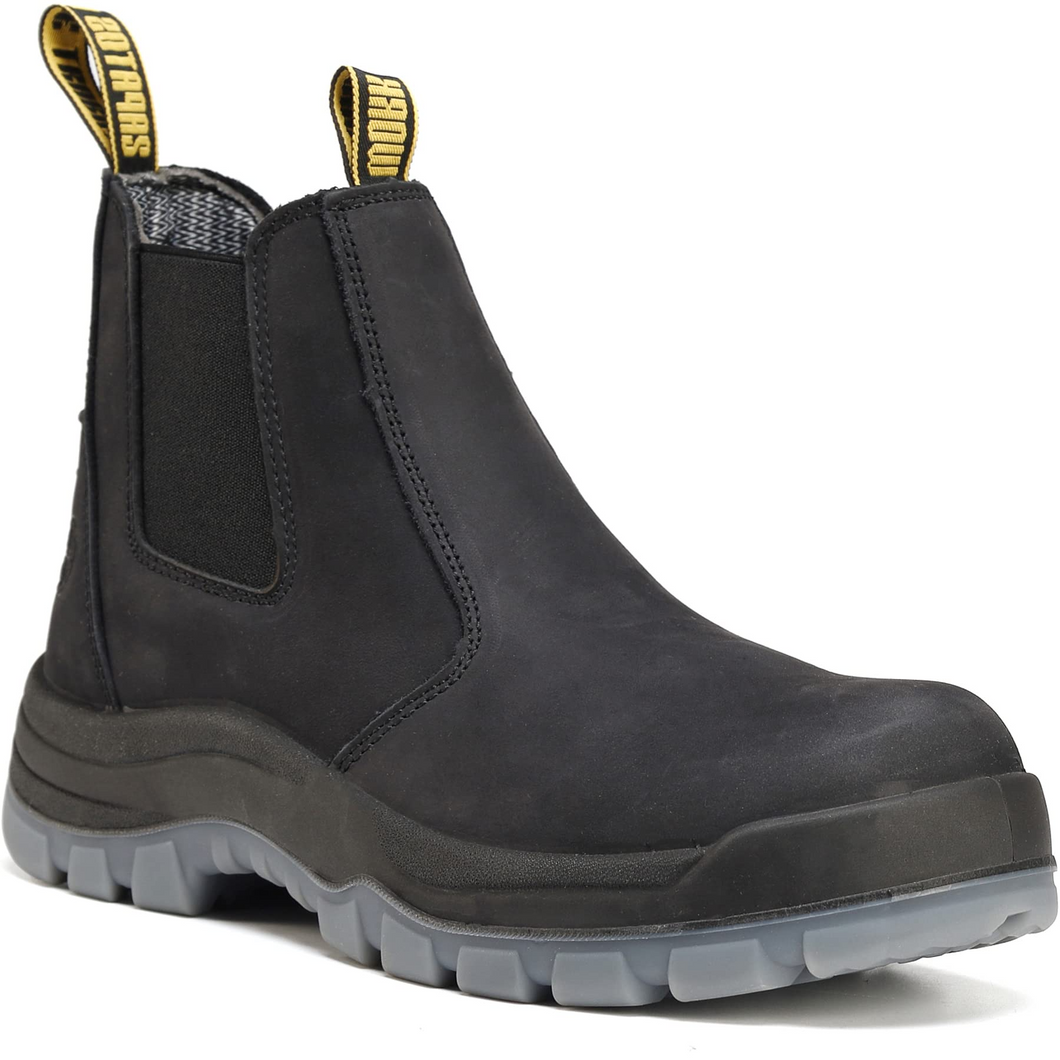 80N04BK Soft Toe Waterproof Working Boots, Slip Resistant Anti-Static Slip-on Safety Working Boots for Men