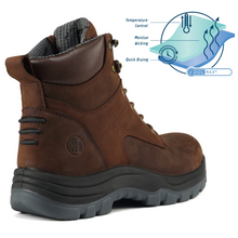 Load image into Gallery viewer, 80N01 BN/BK Men&#39;s 6&quot; Soft Toe Slip Resistant Waterproof Anti-puncture Work Boots Durable
