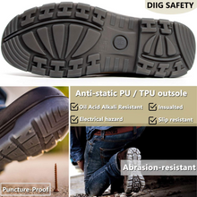 Cargar imagen en el visor de la galería, TAN802/TAN822 Antideslizante Antiestático Slip-on Zapatos de trabajo de seguridad Botas de trabajo para hombres 
