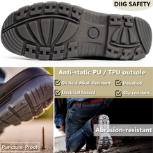 Charger l&#39;image dans la galerie, TAN802/TAN822 Slip Resistant Anti-Static Slip-on Safety Working Shoes Work Boots for Men
