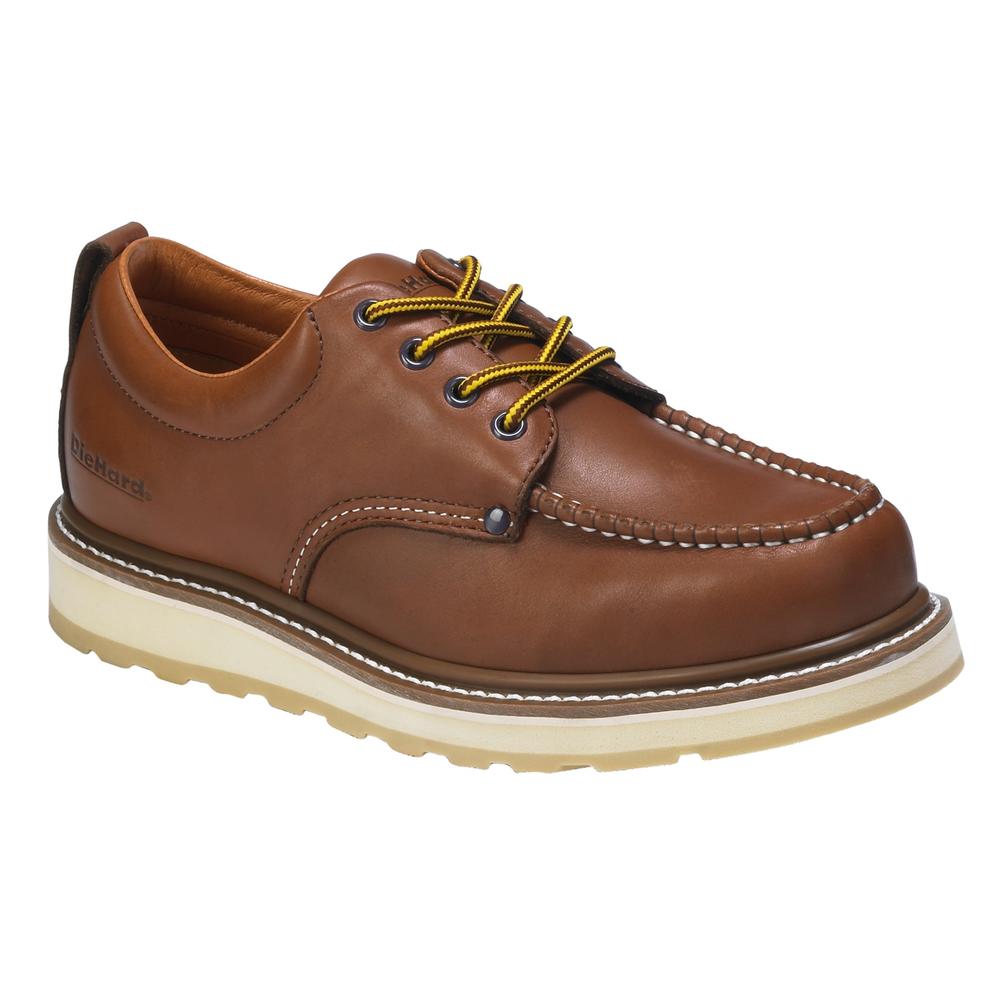 DIEHARD 82994 Zapato de trabajo Oxford de cuero con punta suave para hombres - Marrón